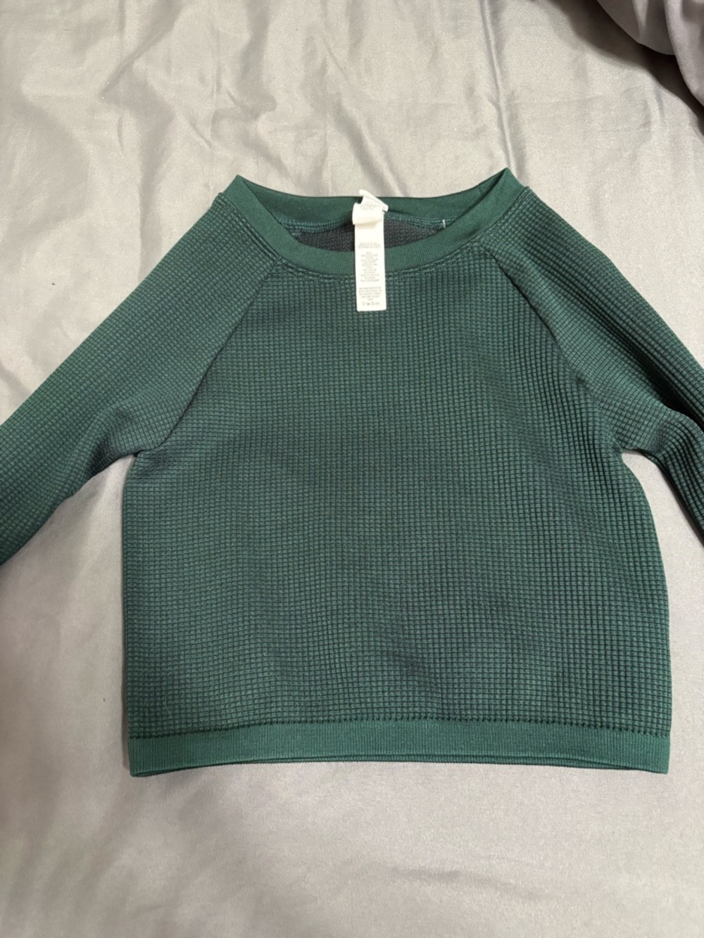 aerie Forest Green Waffle Long Sleeve Tee - Picture 1 of 1